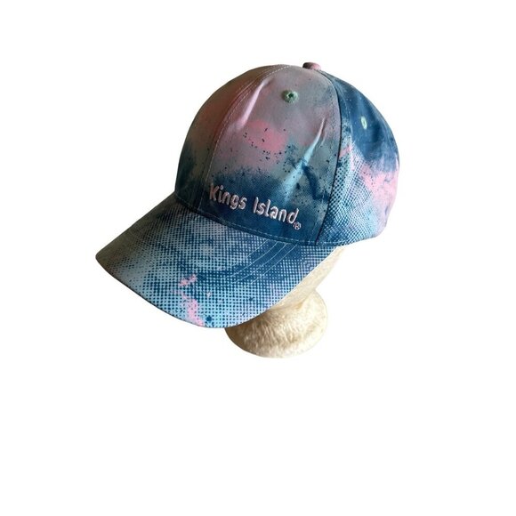 Kings Island Tie-Dye Adjustable Baseball Cap Blue & Pink By J Hats - Picture 1 of 5